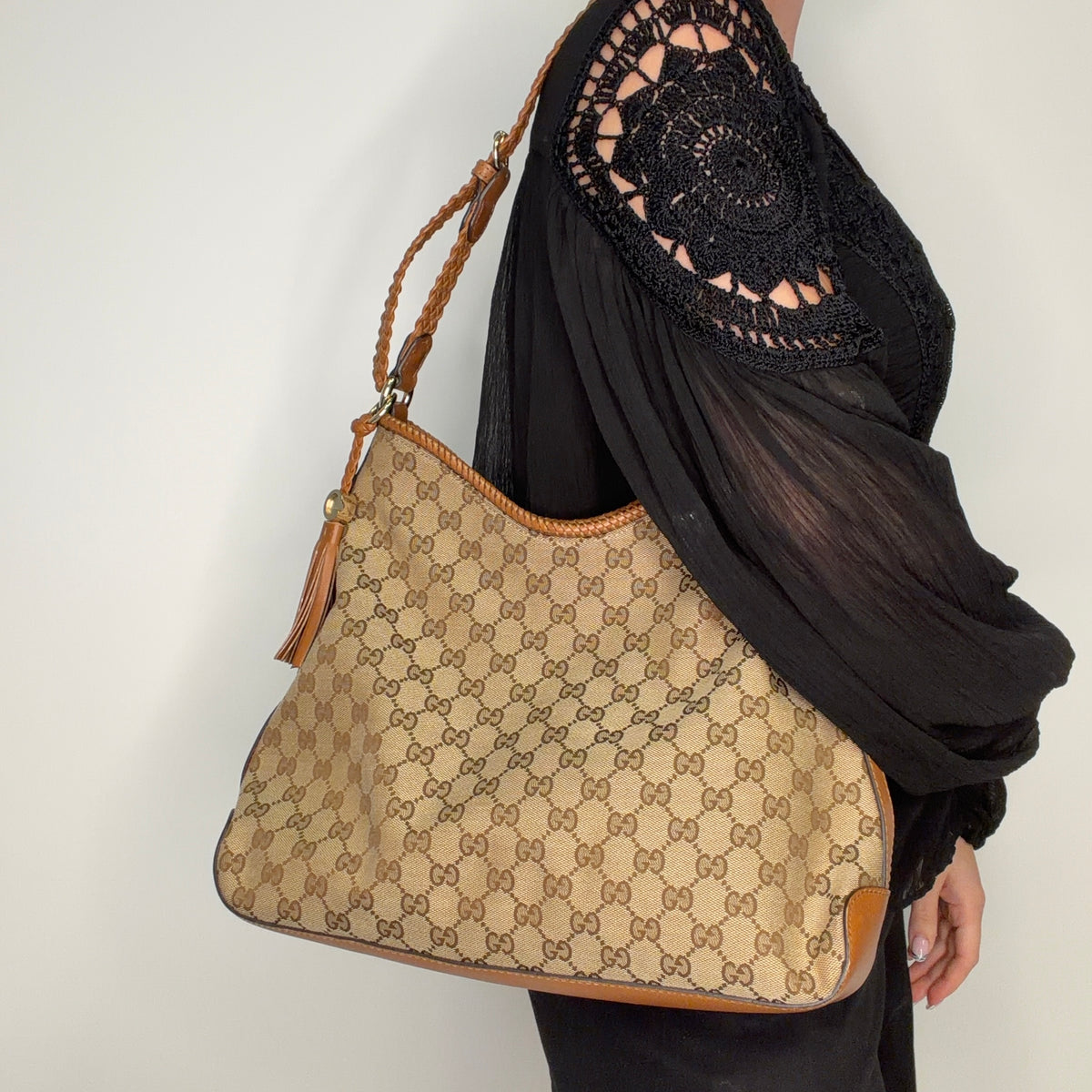 Gucci Marrakech Hobo Shoulder Bag GG Canvas