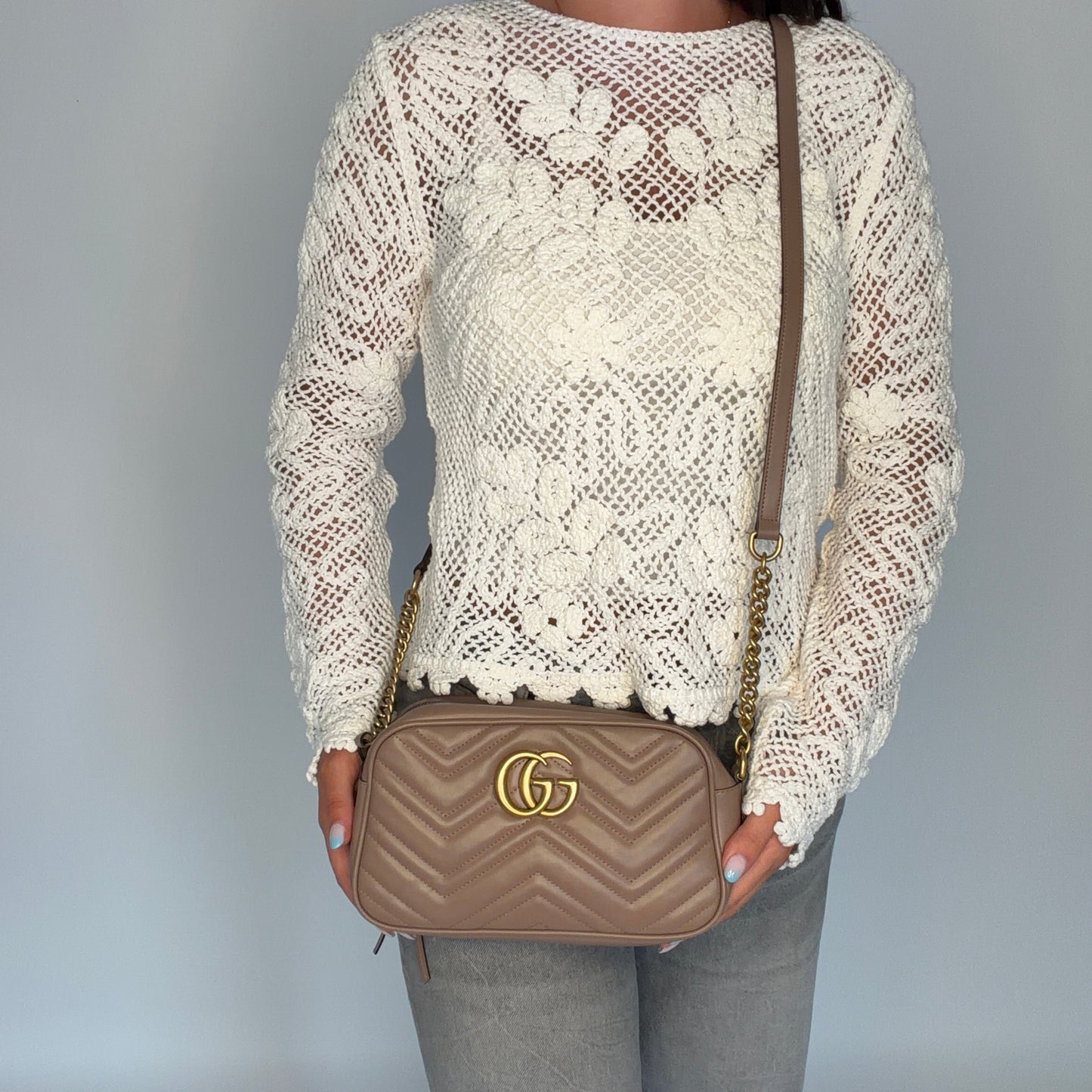 Gucci Marmont Camera Bag Small Dusty Pink GHW