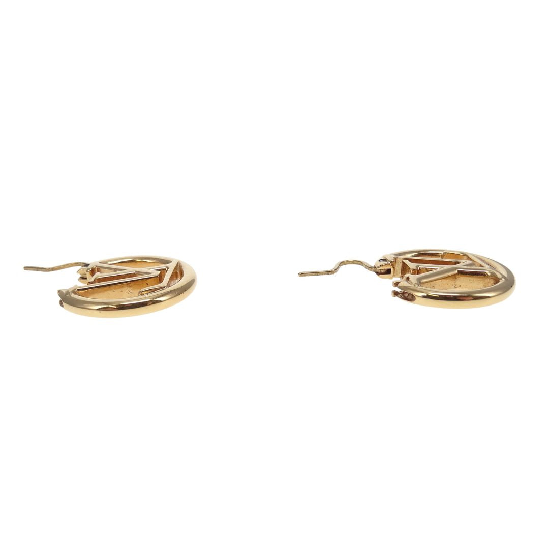 Louis Vuitton Louise PM Hoop Earrings Goldtone