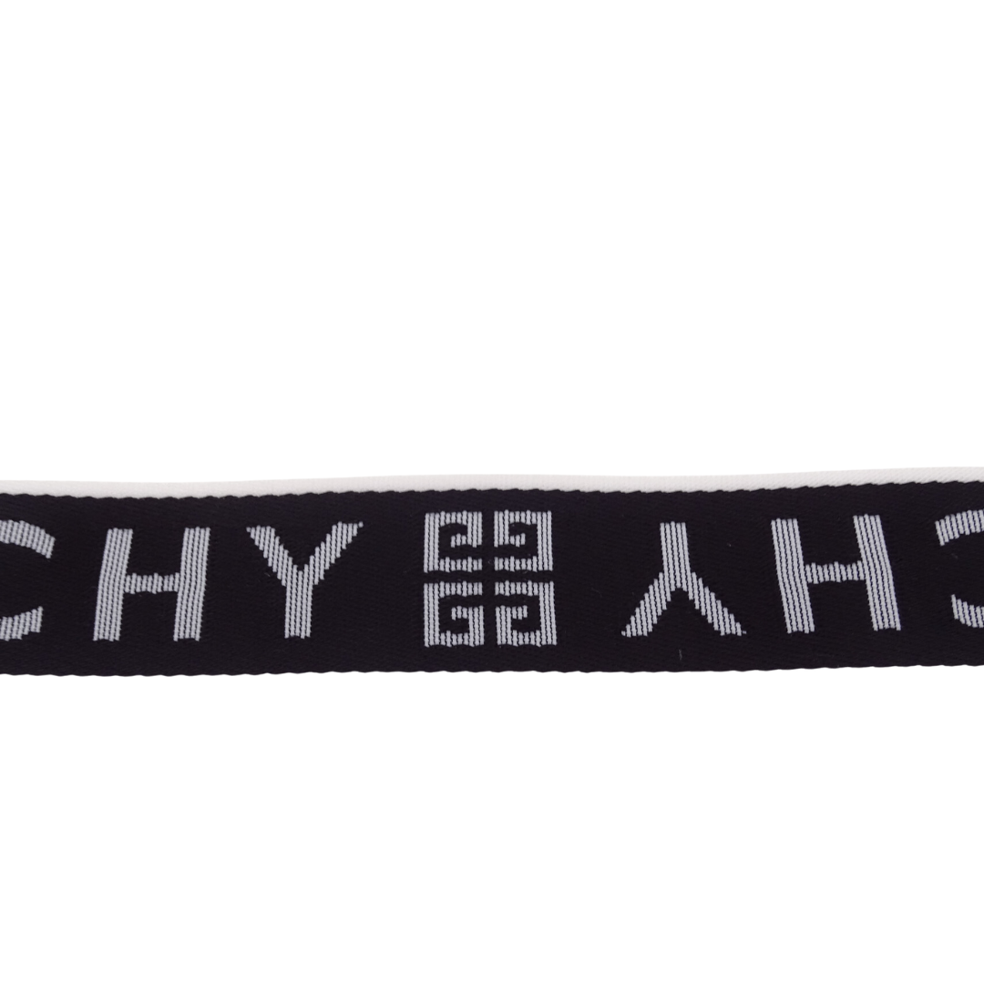 Givenchy Black/White Logo Plate Buckle Belt