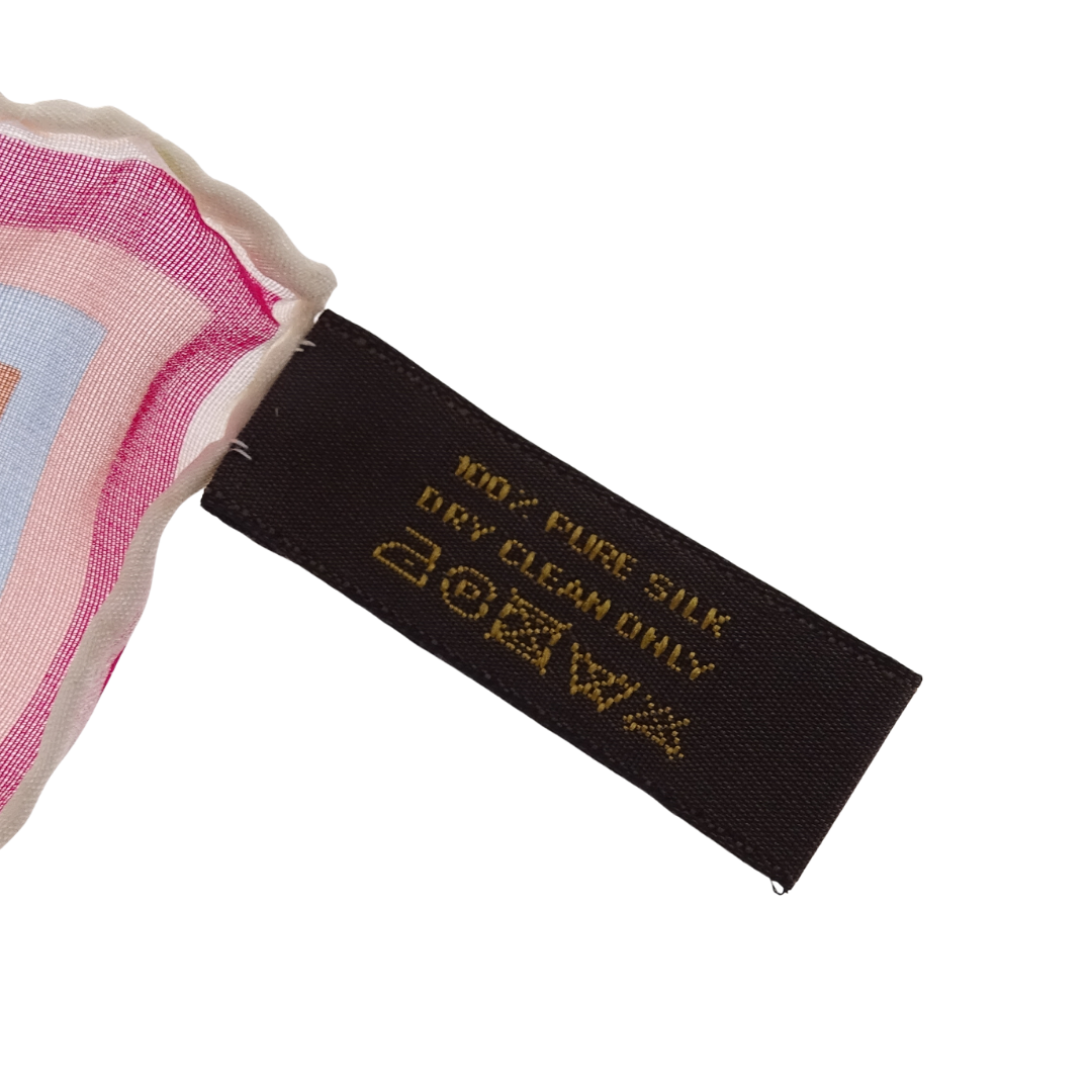 Louis Vuitton Square Scarf White/Multi Monogram 100% Silk 45cm