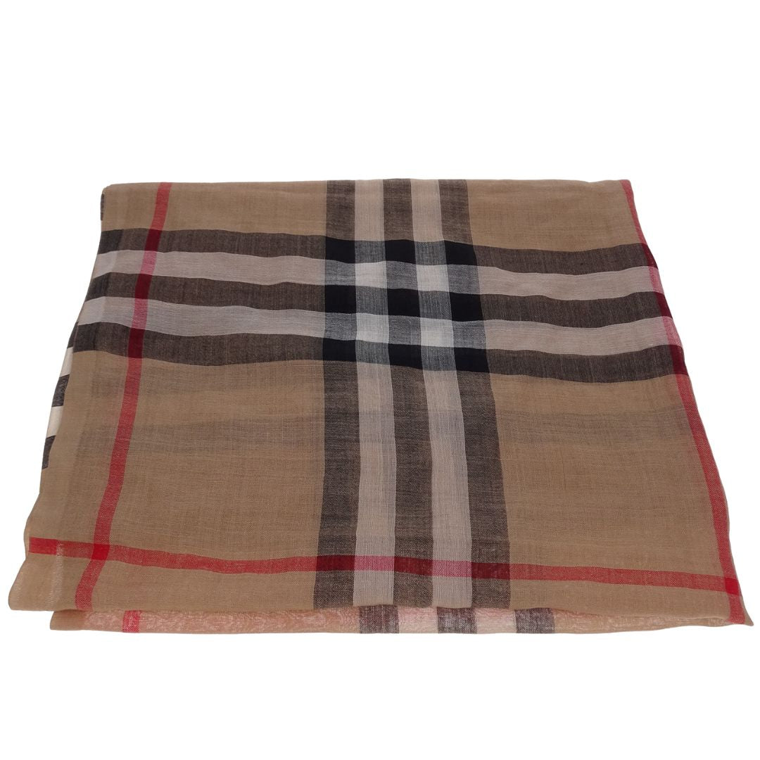 Burberry Scarf House Check Light Silk & Wool Blend