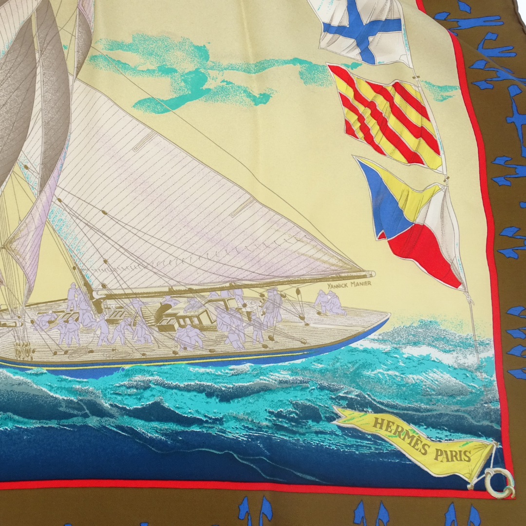 Hermes En Course Scarf 100% Silk 90x90