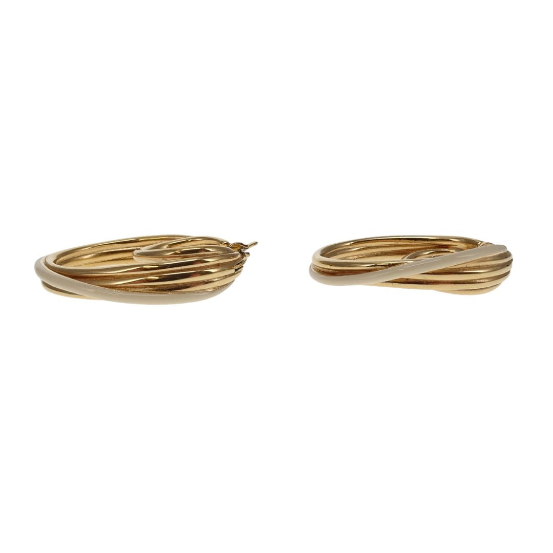 Celine Hoop Earrings Goldtone and Enamel
