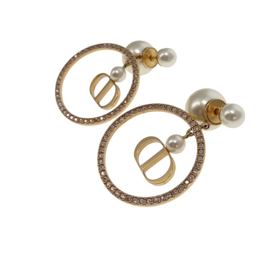 Dior Tribales Pearl Hoop CD Earrings