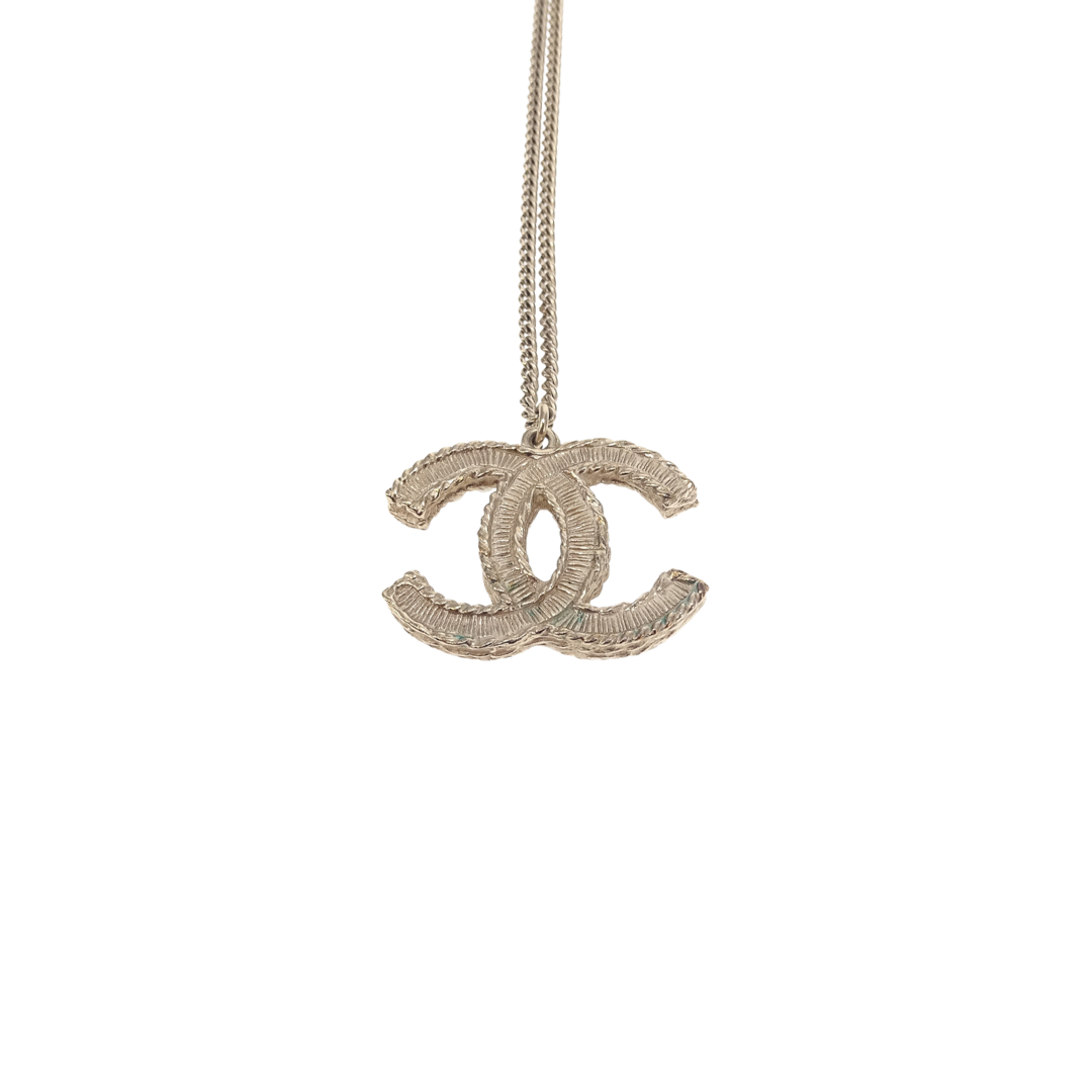Chanel Pale Goldtone Pearl CC Necklace 2016