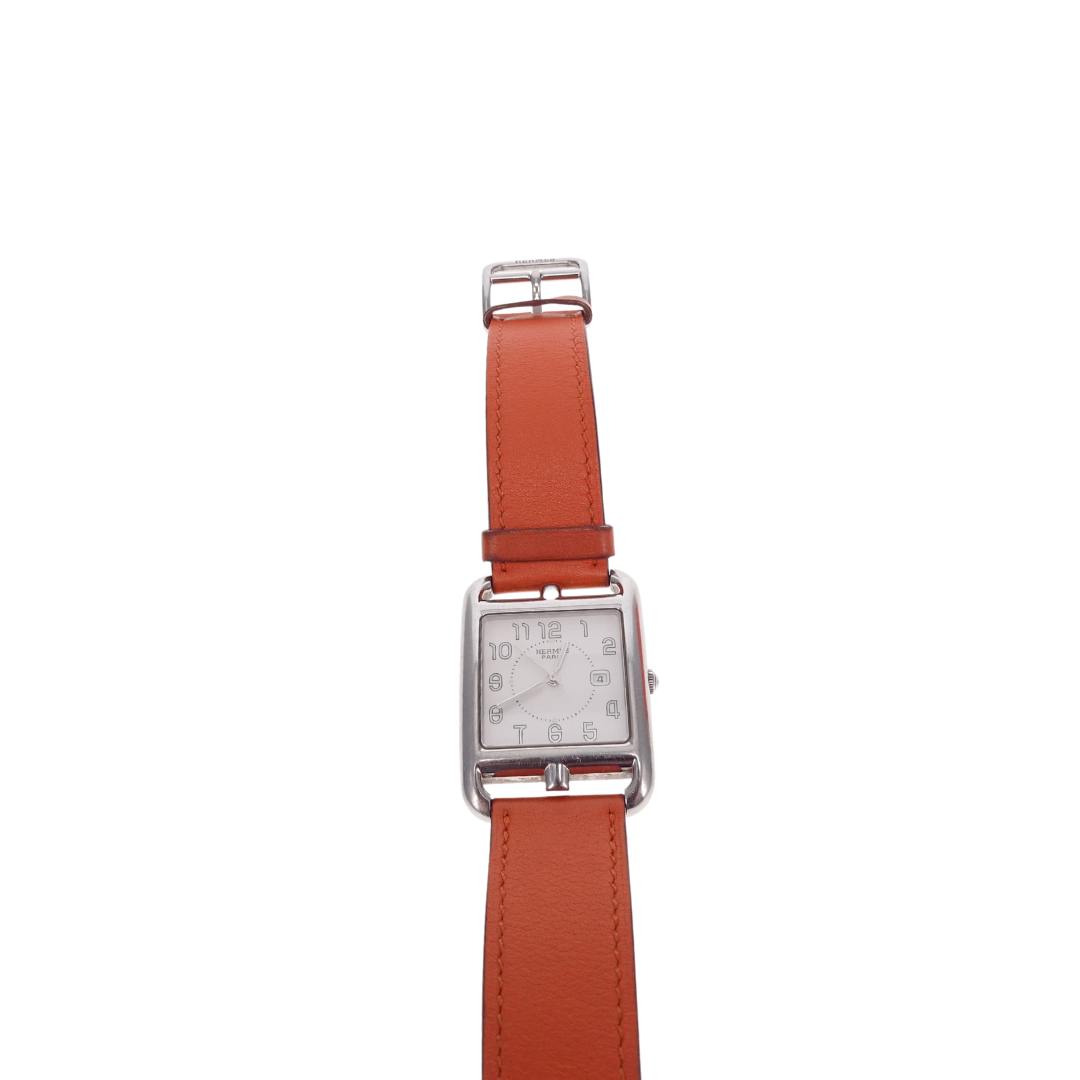 Hermes Cape Cod Watch With Orange & Etoupe Extra Strap Small Model 31mm