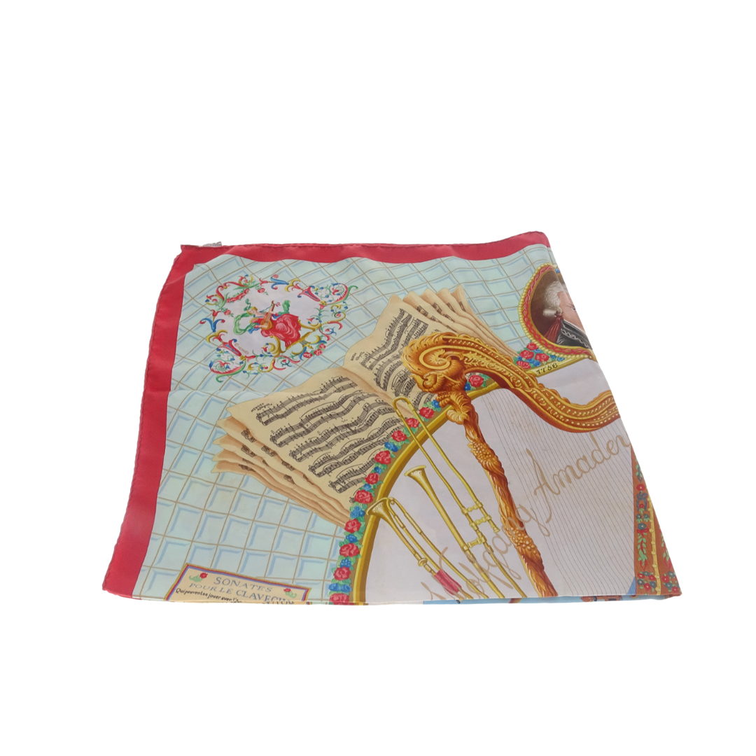 Hermes 100% Silk Wolfgang Amadeus Mozart 90cm Scarf
