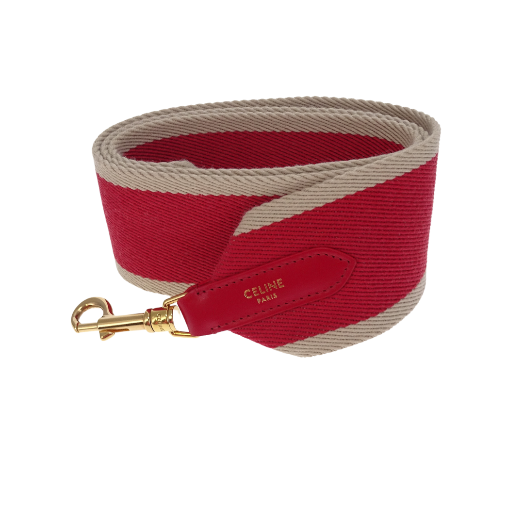 Celine Cotton Canvas Strap Red & Beige Stripe