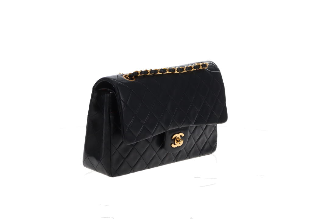 Chanel Classic Double Flap Medium Black with GHW 1991/94