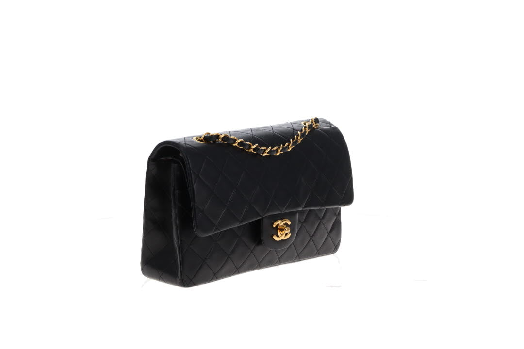 Chanel Classic Double Flap Medium Black GHW 91/94