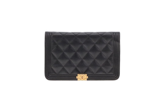 Chanel Wallet On Chain Boy Quilted Caviar Black 2018