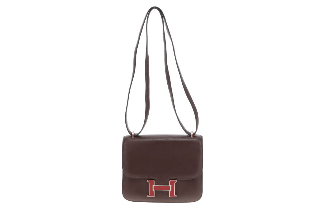 Hermes Constance 18 In Swift Rouge Sellier With Framboise Enamel H Closure