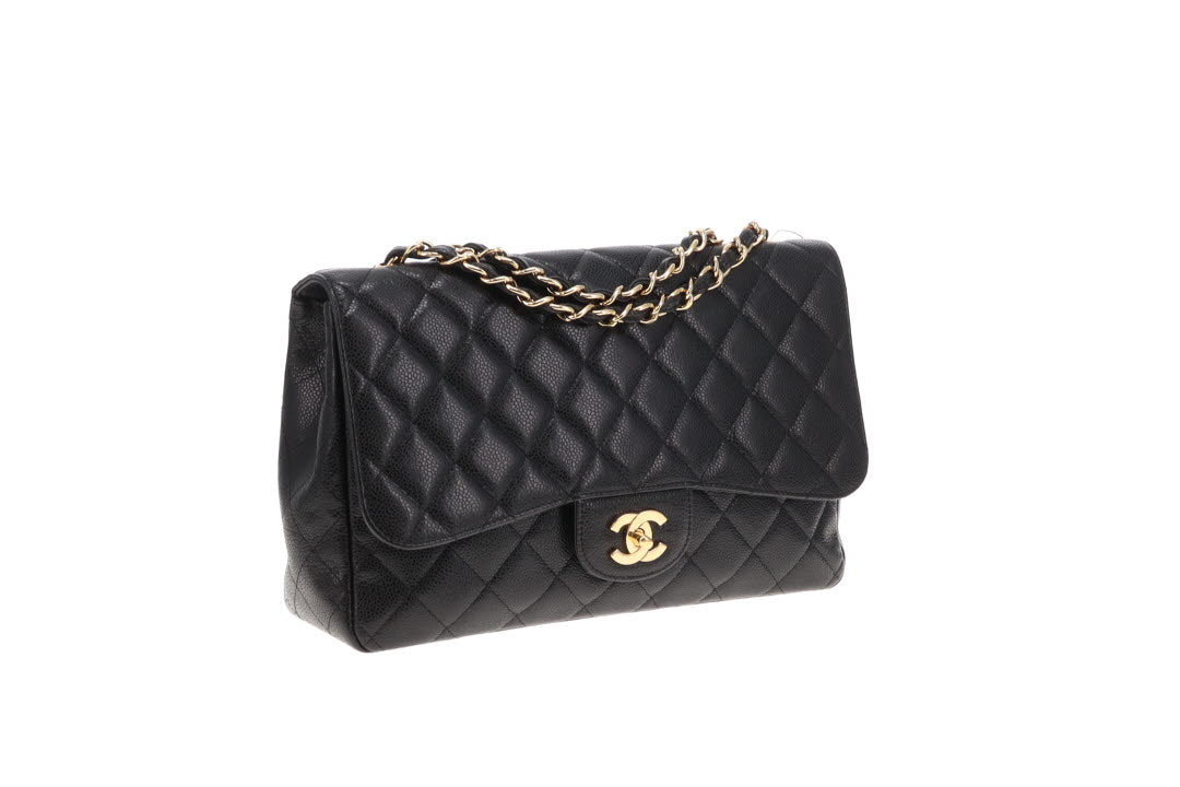 Chanel Classic Jumbo Single Flap Black Caviar GHW 2009/10