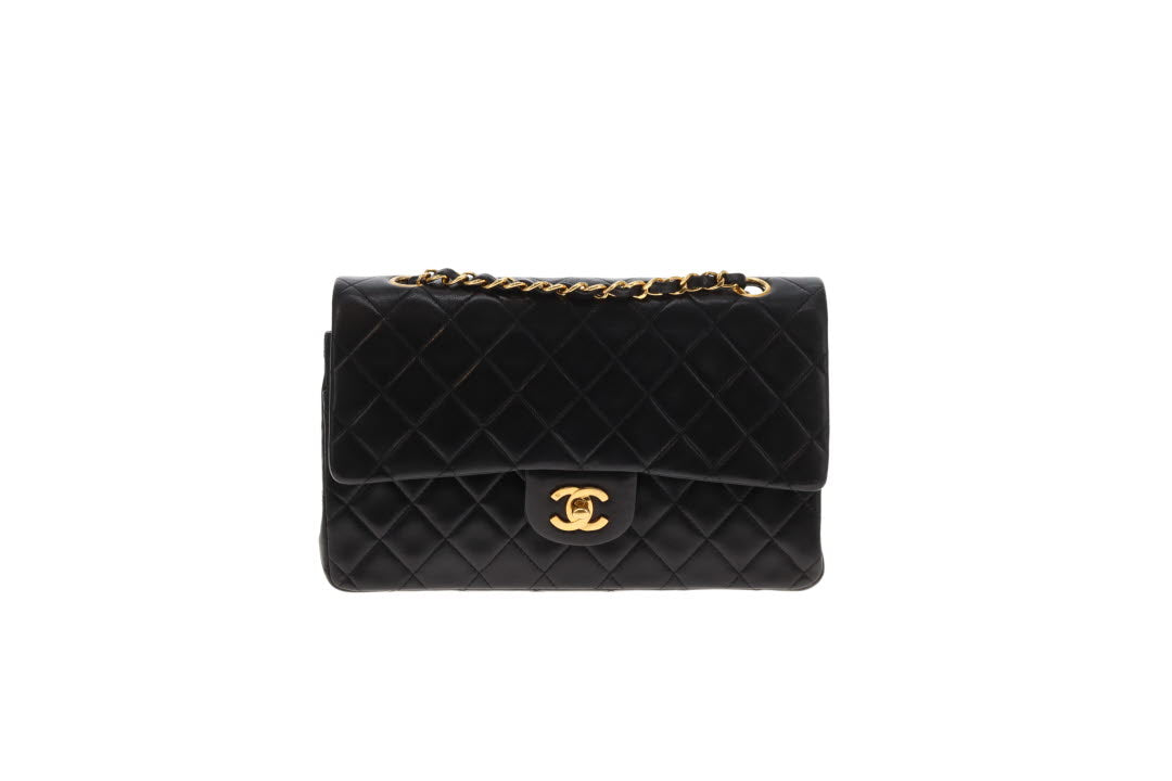 Chanel Classic Double Flap Medium Black Lambs GHW 1996/97
