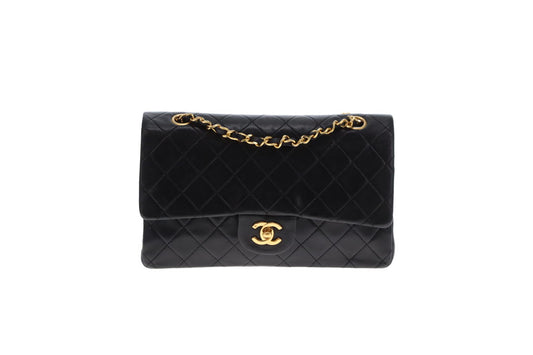 Chanel Classic Double Flap Med Black Lambskin GHW 1989/91