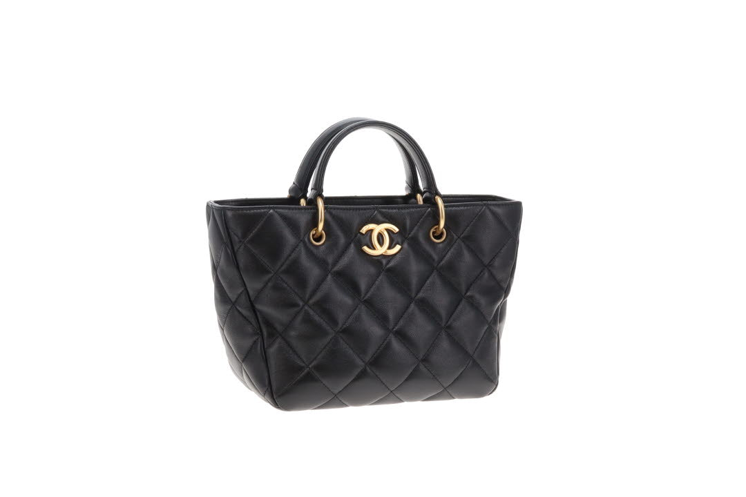 Chanel Top Handle Bag Small Black GHW (NFID)