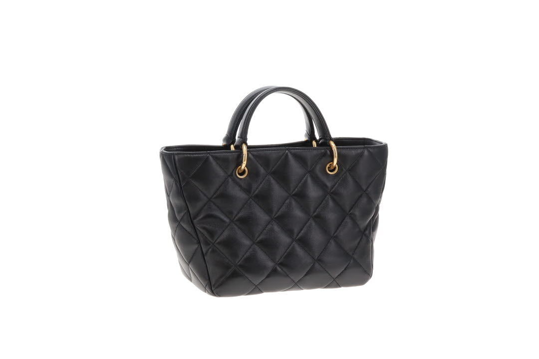Chanel Top Handle Bag Small Black GHW (NFID)