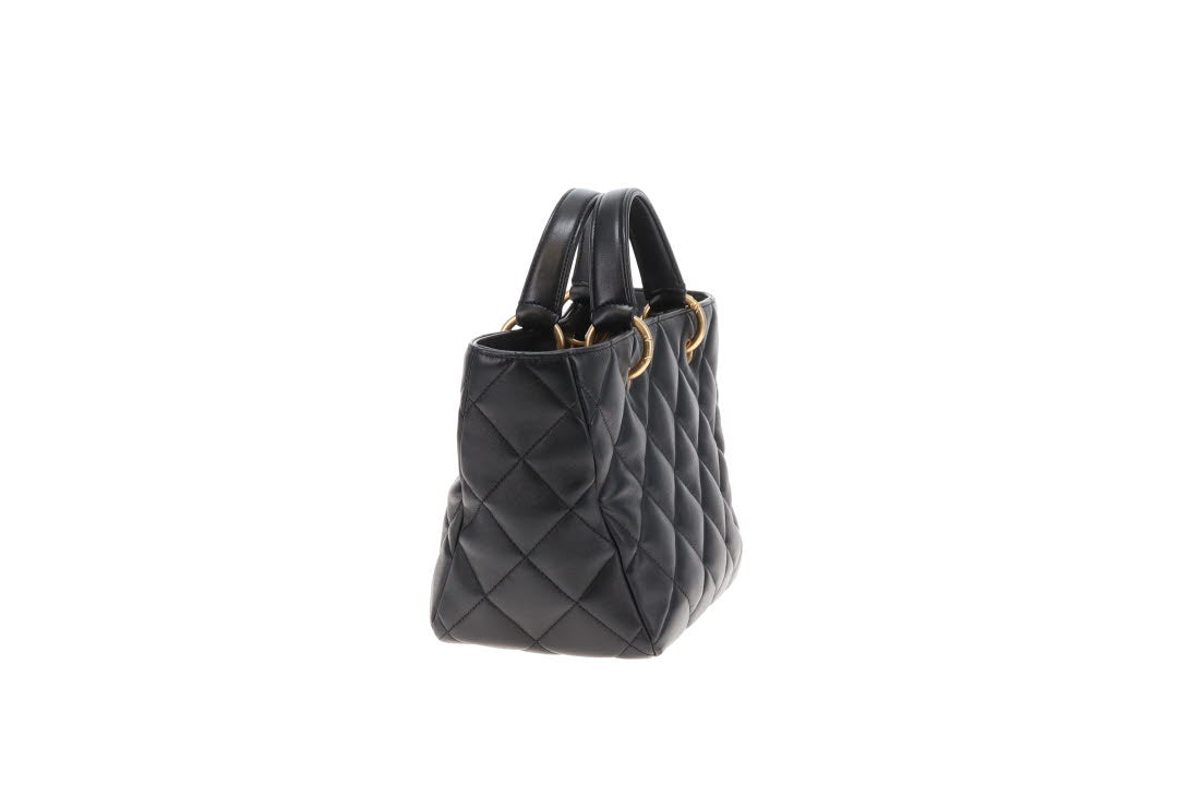 Chanel Top Handle Bag Small Black GHW (NFID)