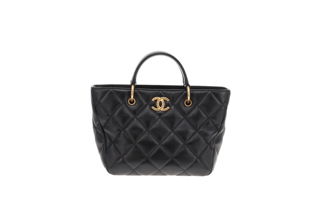 Chanel Top Handle Bag Small Black GHW (NFID)