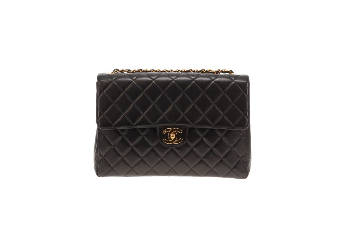 Chanel Classic Jumbo Single Flap Vintage Black Lambskin GHW 96/97