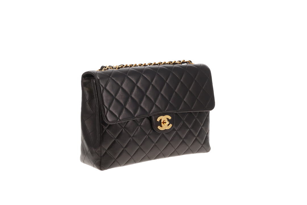 Chanel Classic Jumbo Single Flap Vintage Black Lambskin GHW 96/97