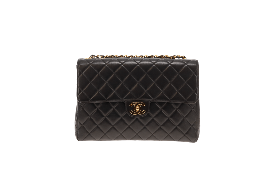 Chanel Classic Jumbo Single Flap Vintage Black Lambskin GHW 96/97