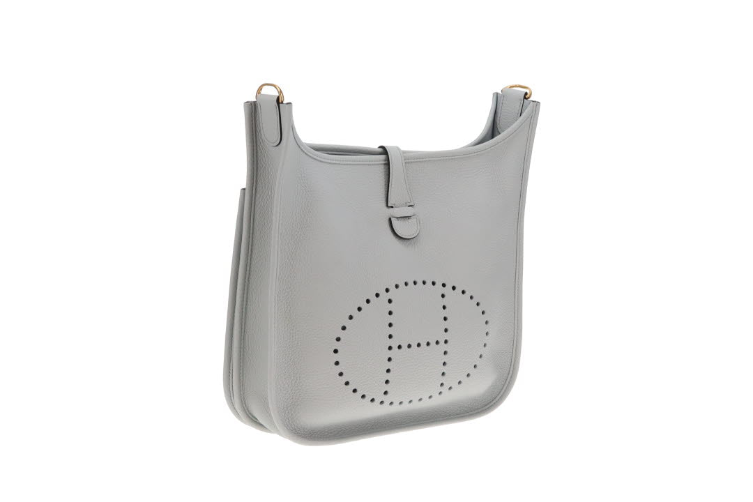Hermes Evelyne III Bleu Brume Clemence PM Bag