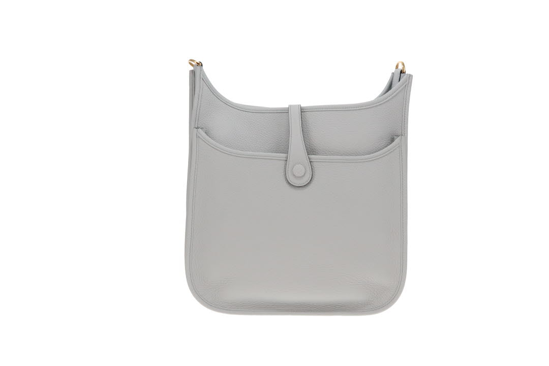 Hermes Evelyne III Bleu Brume Clemence PM Bag