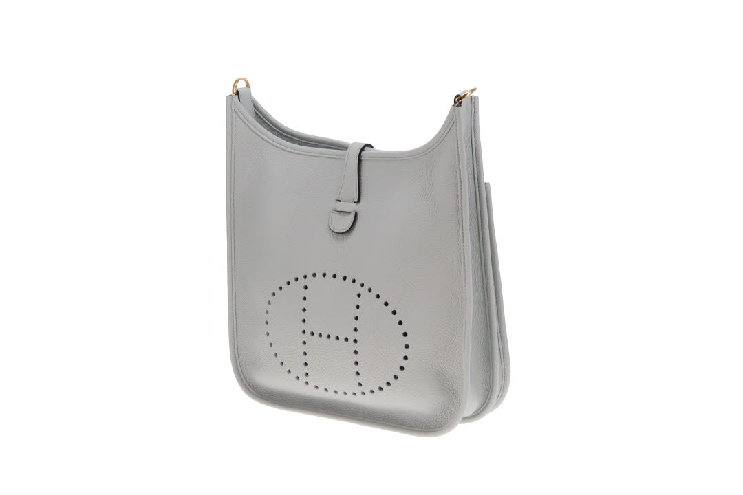 Hermes Evelyne III Bleu Brume Clemence PM Bag