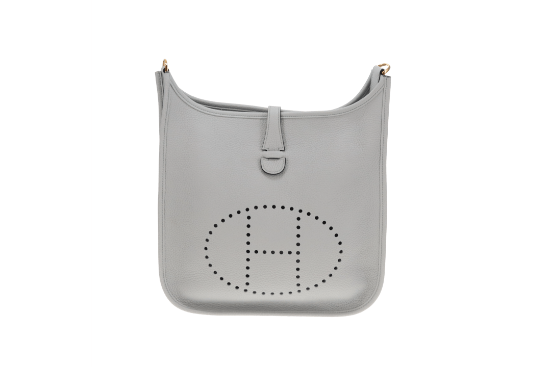 Hermes Evelyne III Bleu Brume Clemence PM Bag
