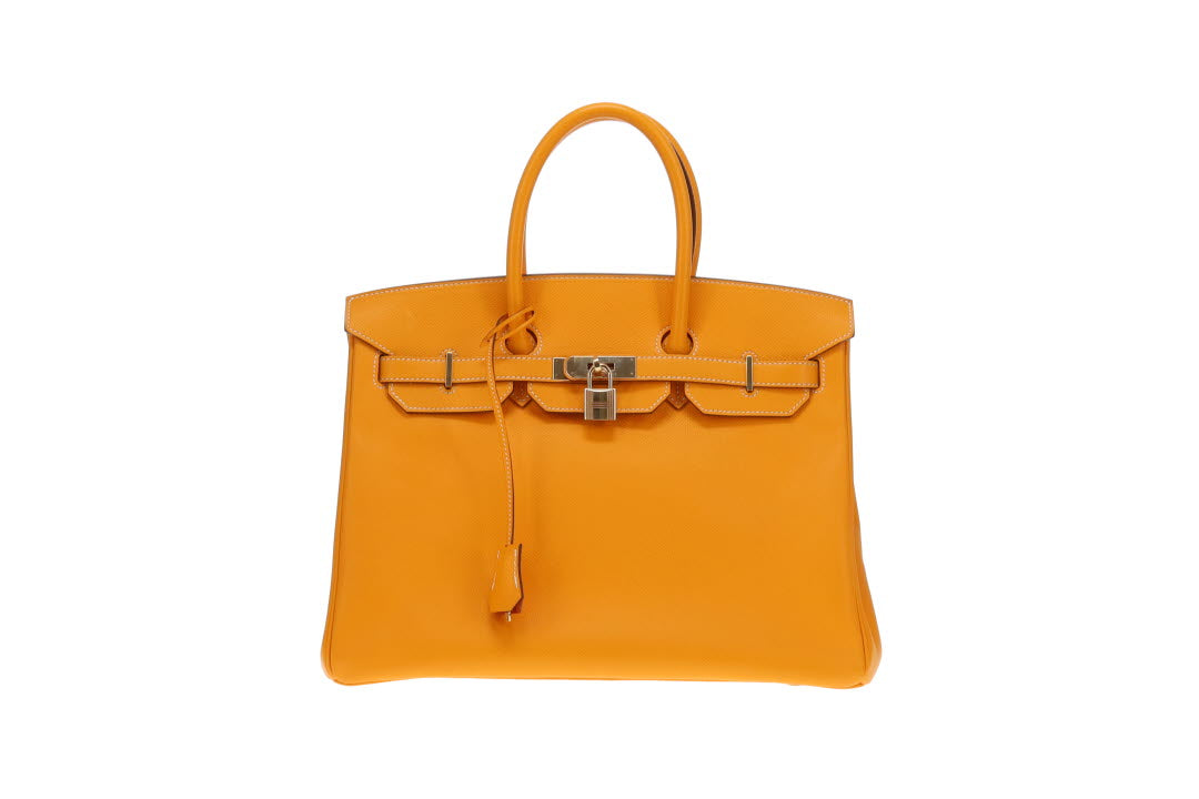 Hermes Birkin 35 Candy Jaune D'or & Potiron With Permabrass Hardware 2012