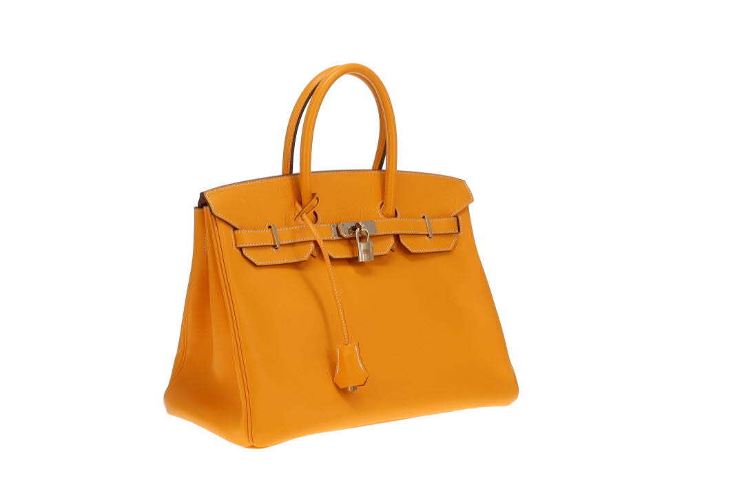 Hermes Birkin 35 Candy Collection Jaune D'or & Potiron With Permabrass Hardware 2012
