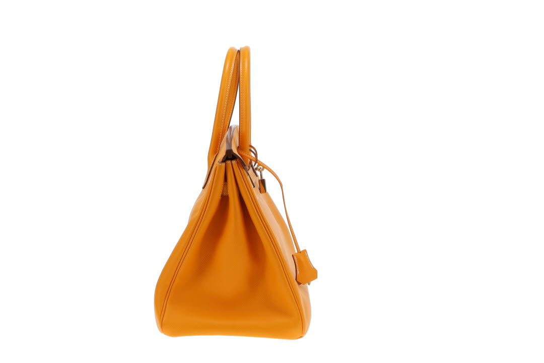 Hermes Birkin 35 Candy Collection Jaune D'or & Potiron With Permabrass Hardware 2012