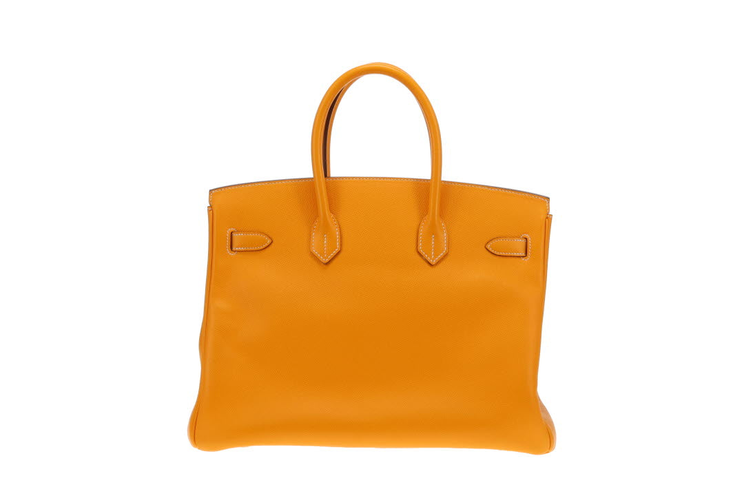 Hermes Birkin 35 Candy Collection Jaune D'or & Potiron With Permabrass Hardware 2012