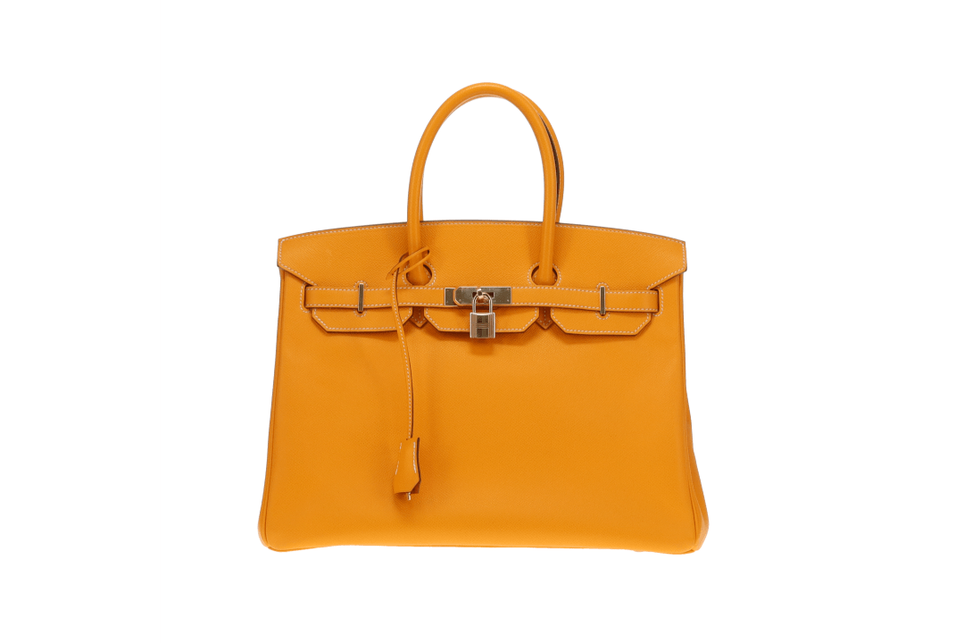 Hermes Birkin 35 Candy Jaune D'or & Potiron With Permabrass Hardware 2012
