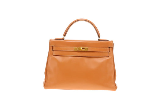 Hermes Kelly 32 Retourne Gulliver Leather Gold 1993