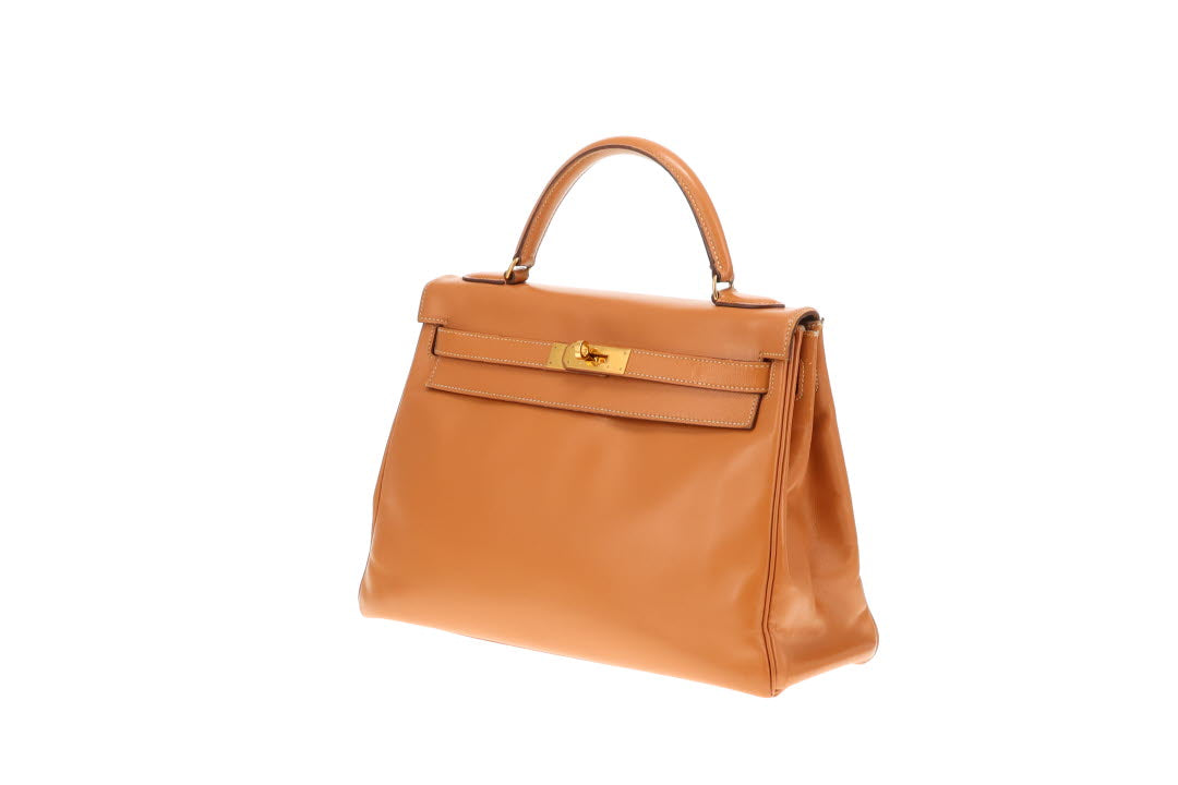 Hermes Kelly 32 Retourne Gulliver Leather Gold 1993