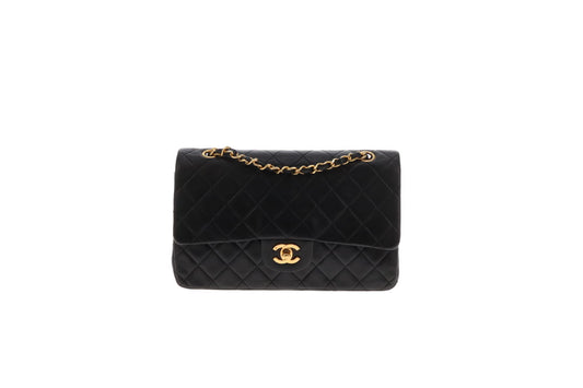 Chanel Classic Double Flap Medium Black Gold HW 91-94