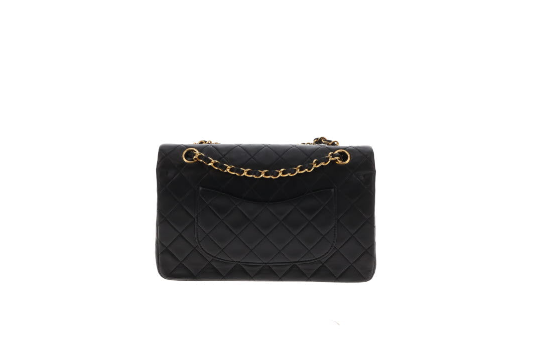 Chanel Classic Double Flap Medium Black Gold HW 91-94