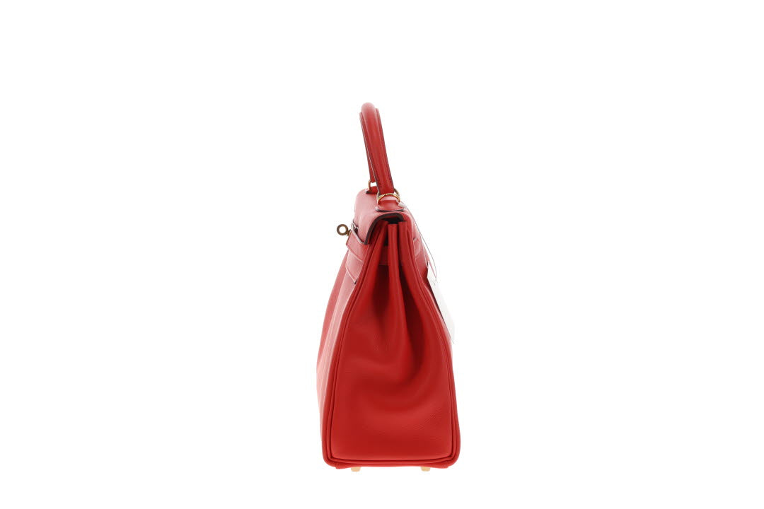 Hermes Kelly 32 Red Evercolor GHW 2016