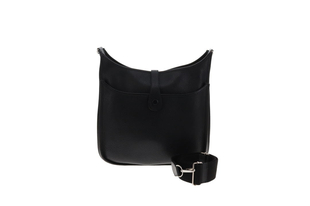 Hermes Evelyne III GM Black Clemence Leather With Palladium Hardware 2017