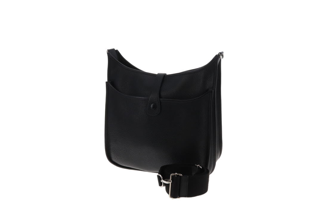 Hermes Evelyne III GM Black Clemence Leather With Palladium Hardware 2017