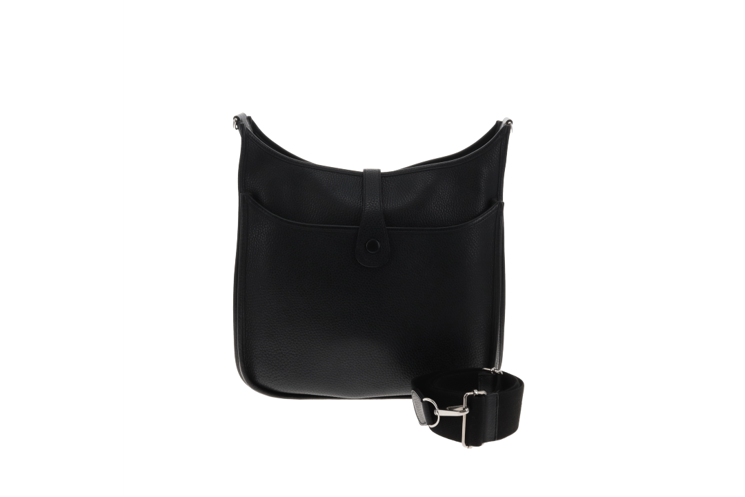 Hermes Evelyne III GM Black Clemence Leather With Palladium Hardware 2017