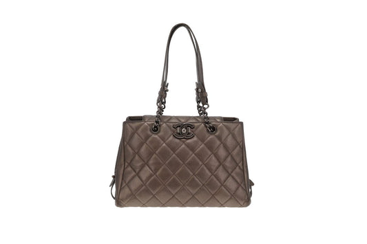 Chanel City Rock Shopping Tote In Metallic Goatskin 2015/16