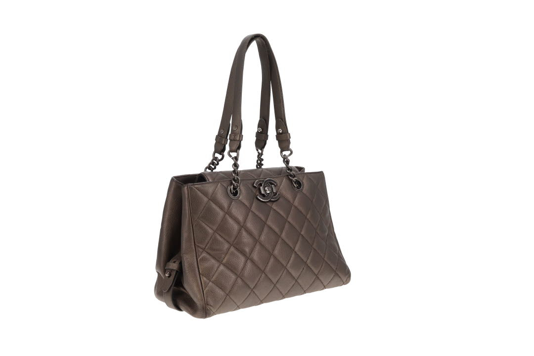 Chanel City Rock Shopping Tote In Metallic Goatskin 2015/16