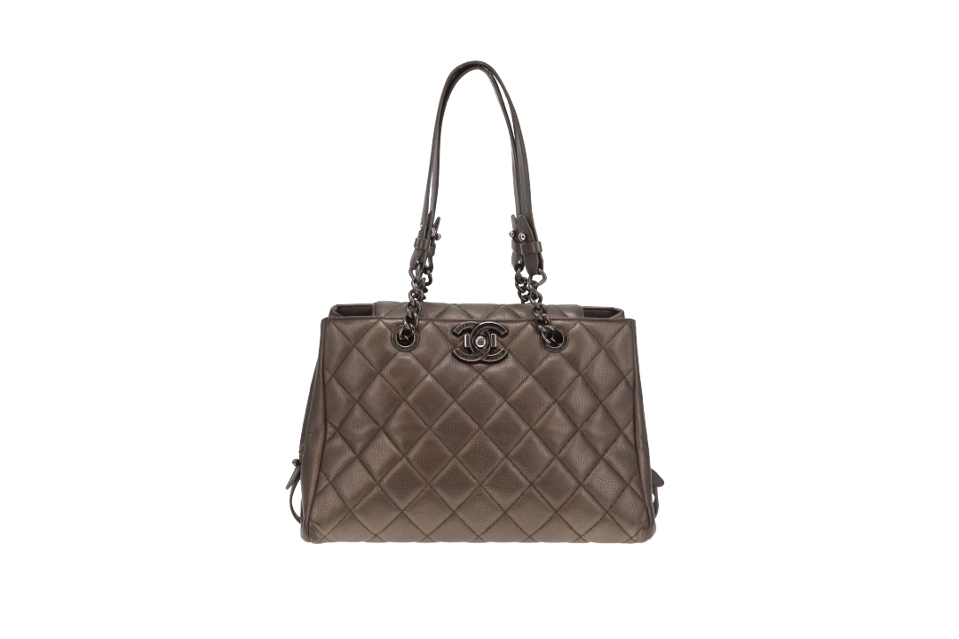 Chanel City Rock Shopping Tote In Metallic Goatskin 2015/16