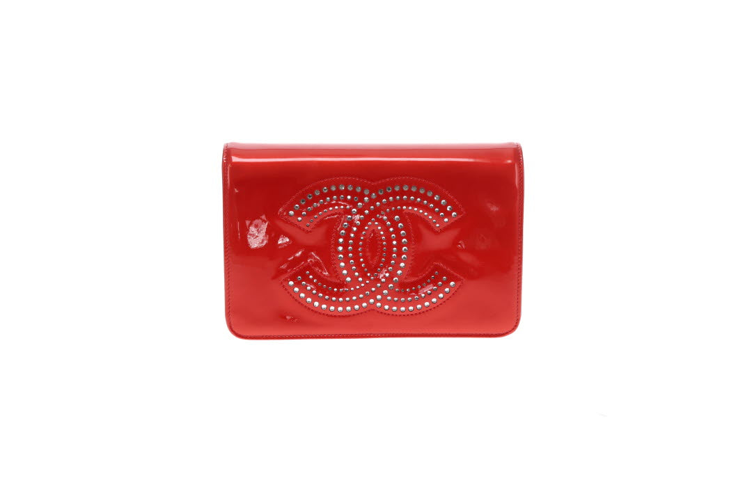Chanel Wallet On Chain Strass CC Red Patent Leather 2009