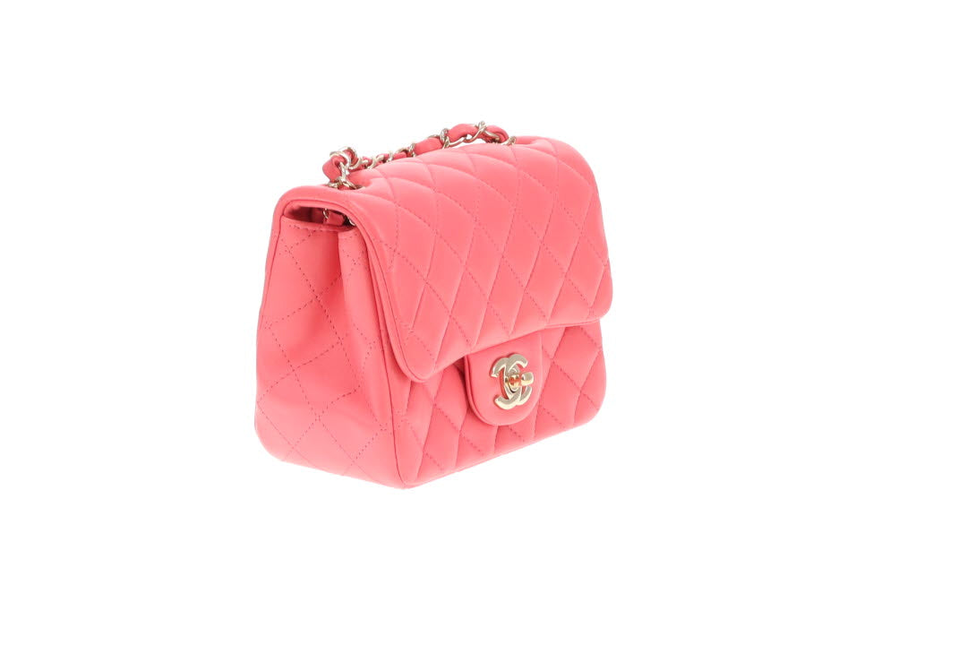 Chanel  Classic Mini Square Flap Pink Lambskin GHW 2020