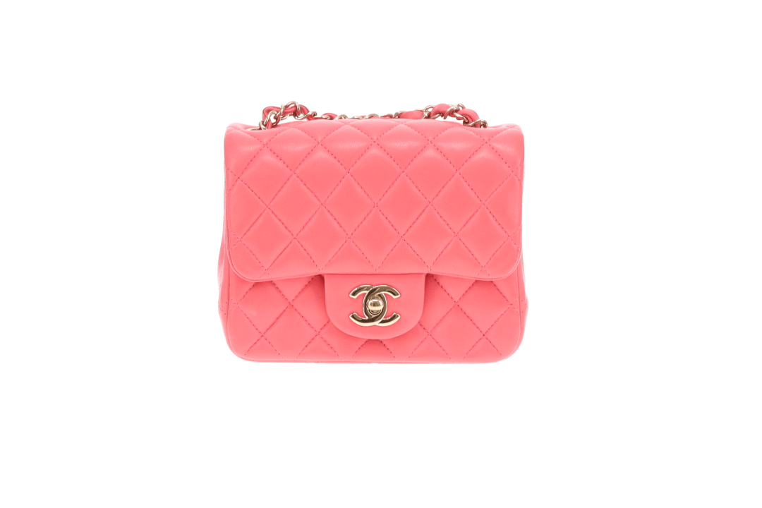Chanel  Classic Mini Square Flap Pink Lambskin GHW 2020